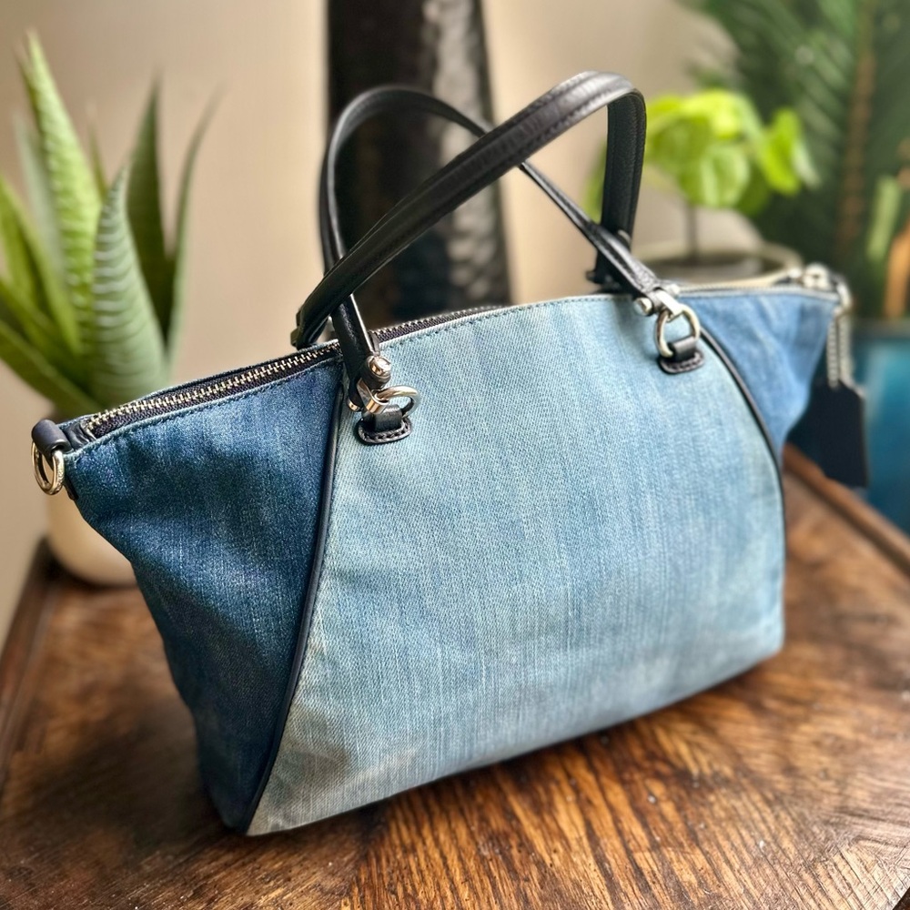 Coach Denim Prairie Satchel with Strap - Picture 6 of 16